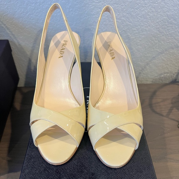Prada sling back open toe heels - Picture 1 of 6